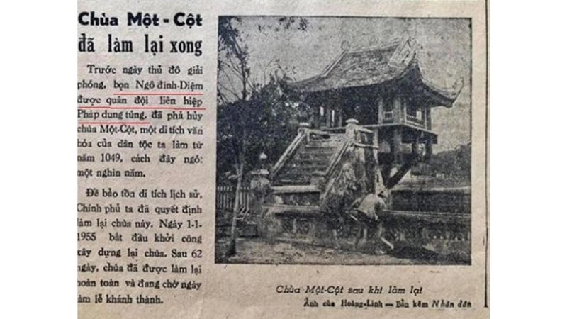 Lịch sử hình thành Chùa Một Cột 