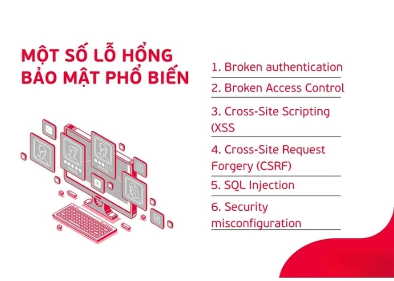 Liệt kê các lỗ hổng bảo mật phổ biến thường gặp trong thực tế
