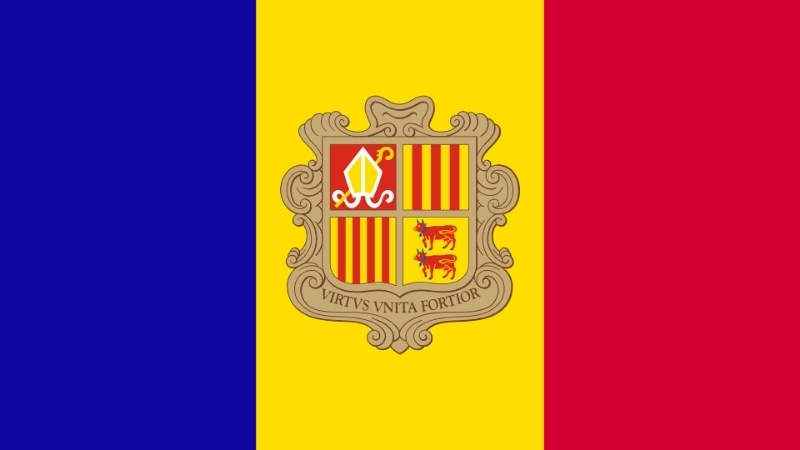 Đặc điểm hình dạng của quốc kỳ Andorra hiện tại