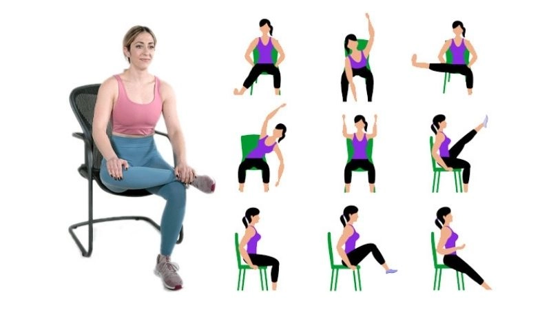 Một số bài tập có thể thực hiện ngay trên ghế