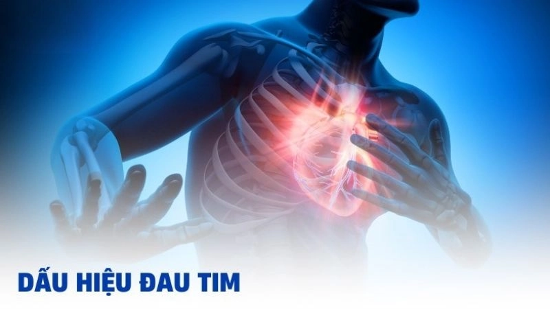 đau tim liên quan đến cảm giác khó chịu ở trung tâm hoặc bên trái c