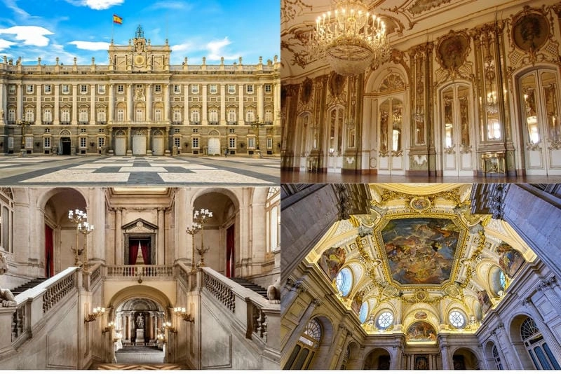 Vẻ đẹp Cung điện Hoàng gia Madrid ban ngày rực rỡ