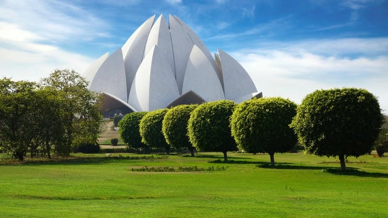 Ấn Độ Lotus Temple biểu tượng tôn giáo và du lịch nổi tiếng