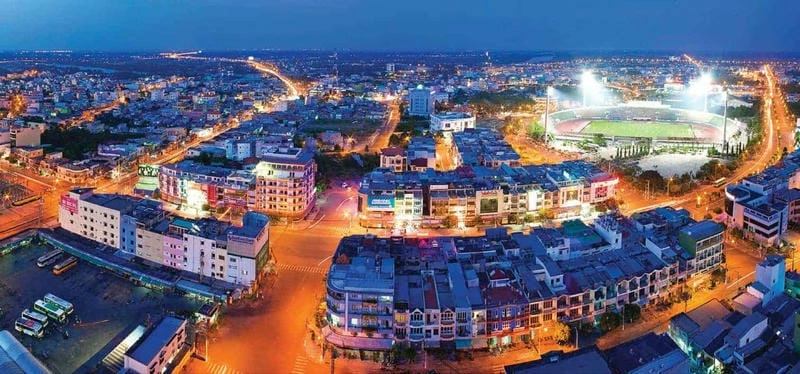 Thành phố Long An rực rỡ ánh đèn