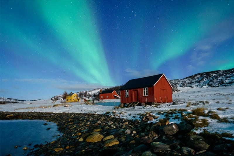 Đêm Bắc Cực quang ở Greenland huyền ảo