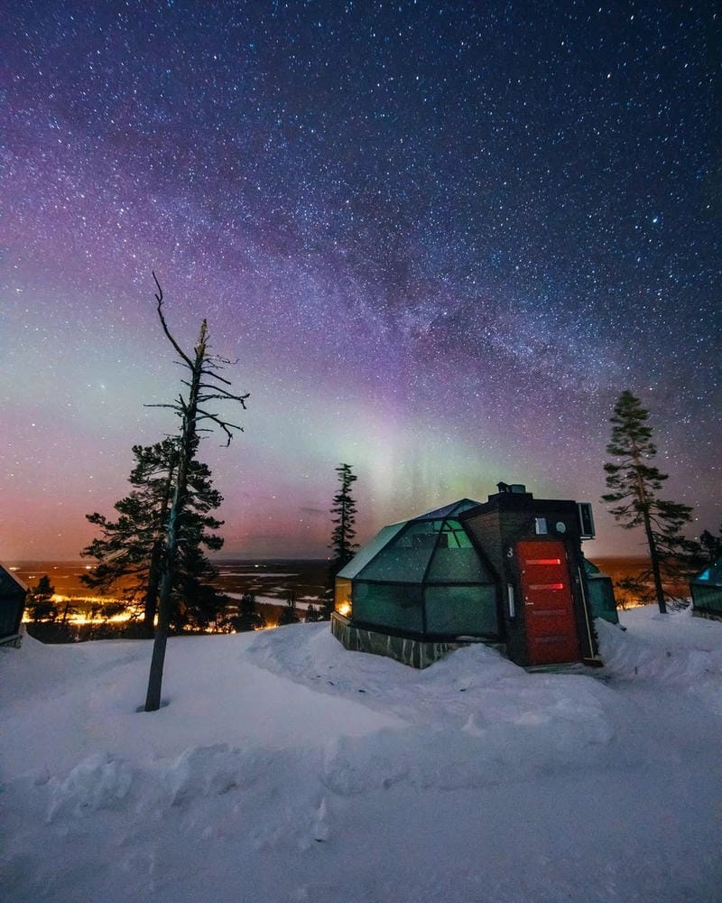Mùa đông về đêm ở Lapland lung linh huyền ảo