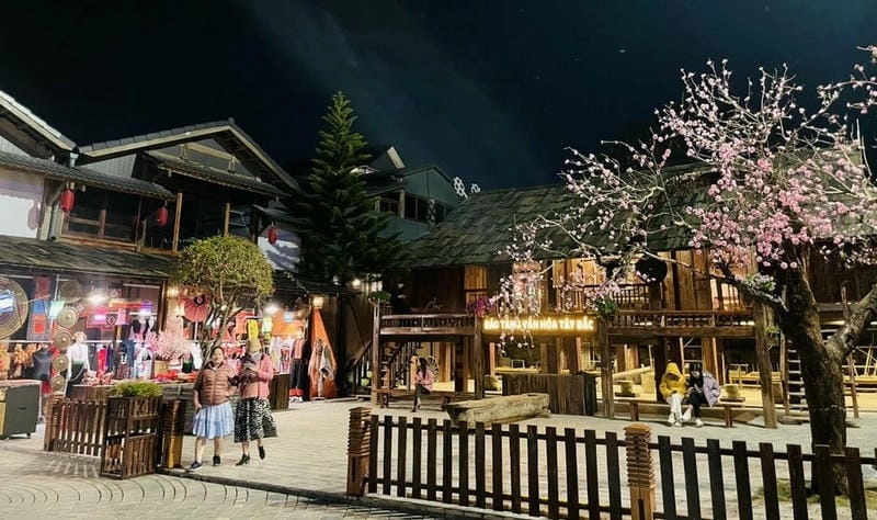 Mùa đông về đêm ở Mộc Châu lung linh ánh đèn huyền ảo