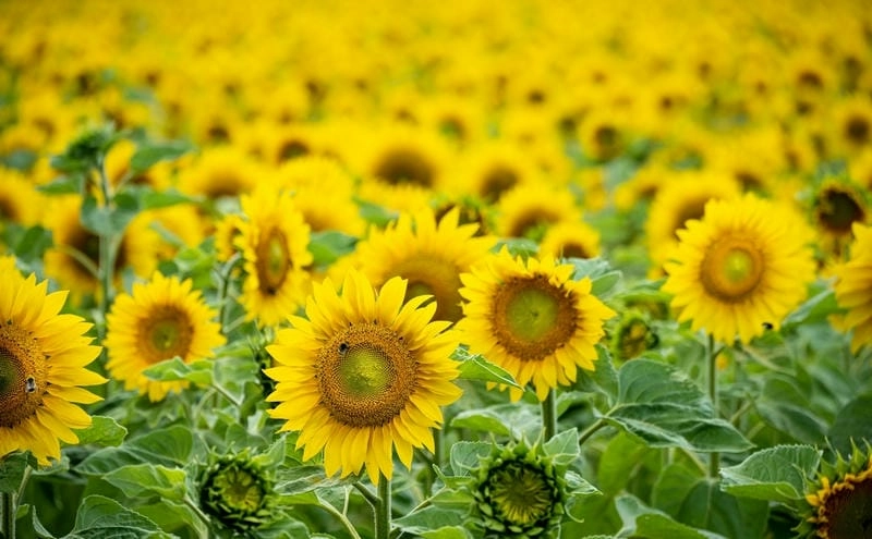 Cánh đồng hướng dương vàng rực