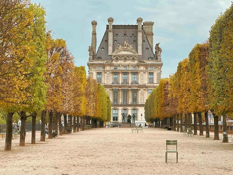 Đường mòn lá vàng trải dài lãng mạn