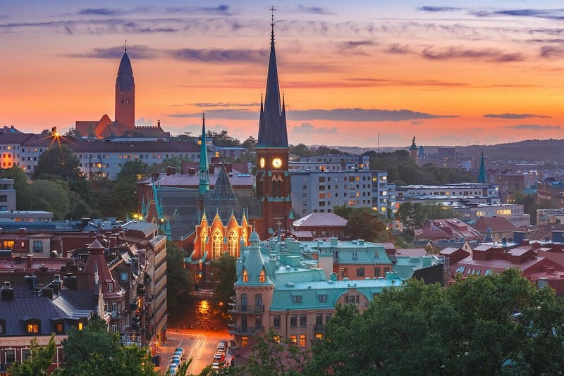 Mùa thu về đêm ở Stockholm lãng mạn