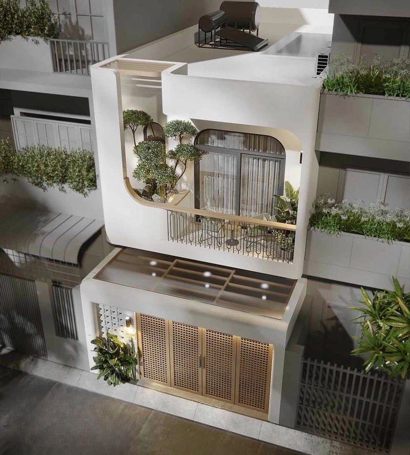 Ban công Nhà ống Hạ Long thoáng sáng và sang trọng