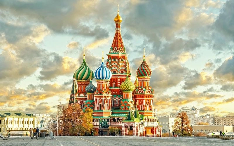 Sắc màu rực rỡ của Màu sắc St Basil's Cathedral