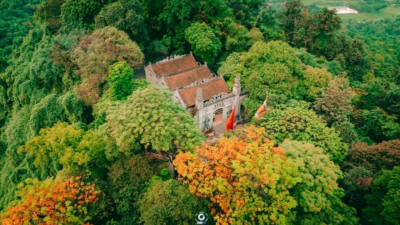 Núi Nghĩa Lĩnh Phú Thọ hùng vĩ trong sương