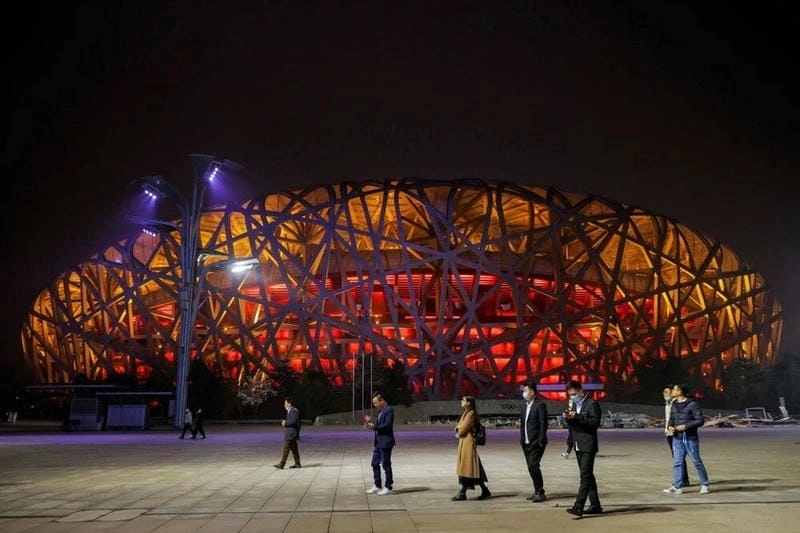 Ngắm Hình ảnh Sân vận động Bắc Kinh buổi sáng rực rỡ