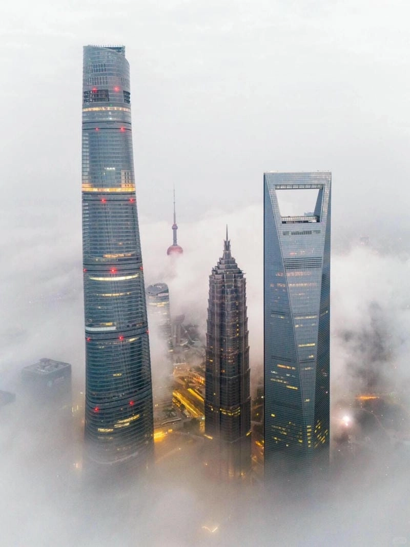 Thỏa thích sáng tạo ảnh với Tháp Thượng Hải ảnh toàn cảnh