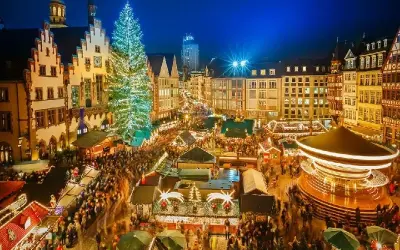 Mùa đông lễ hội Giáng sinh Đức rực rỡ ánh sáng lung linh