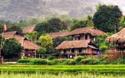 Ảnh Nhà sàn Thái Lào Cai cổ truyền đẹp mộc mạc ấn tượng