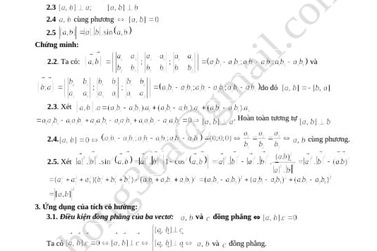 Công Thức Tích Có Hướng Của Hai Vectơ: Định Nghĩa, Ứng Dụng