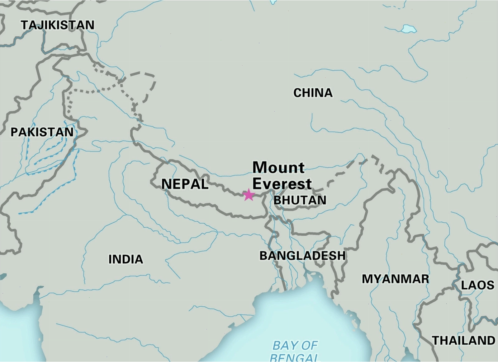 Bản đồ chi tiết khu vực xung quanh đỉnh Everest