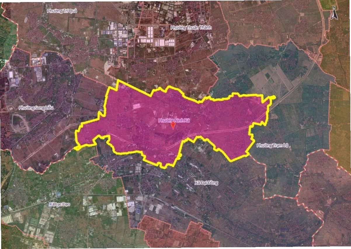 Bản đồ phường Ninh Xá mới tại Thuận Thành