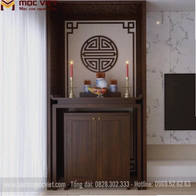 Bàn thờ chung cư đơn giản, hiện đại, đẹp và phù hợp với nhiều không gian