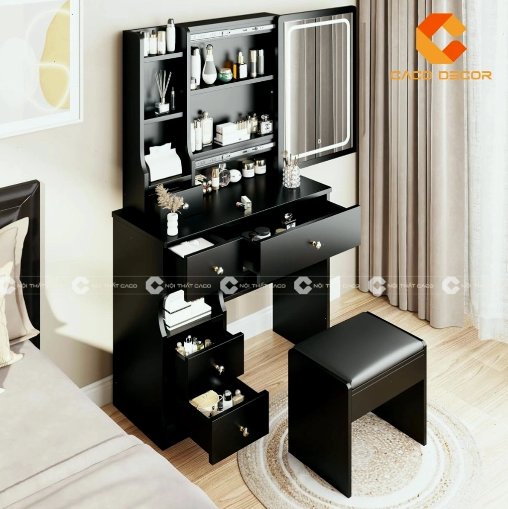 Bàn trang điểm đẹp làm từ gỗ công nghiệp MDF phủ Melamine chống ẩm tốt