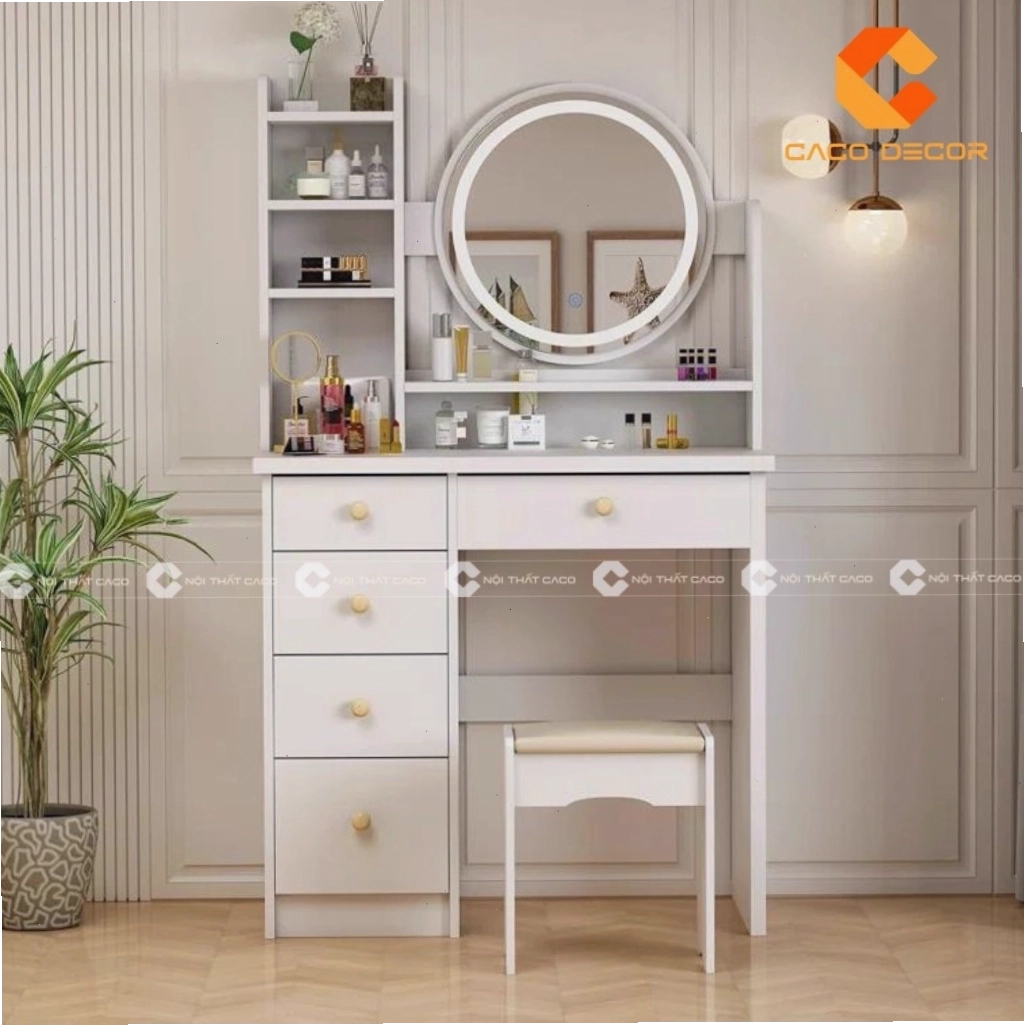 Bàn trang điểm đẹp thông minh có thể gấp gọn thành bàn làm việc khi không sử dụng