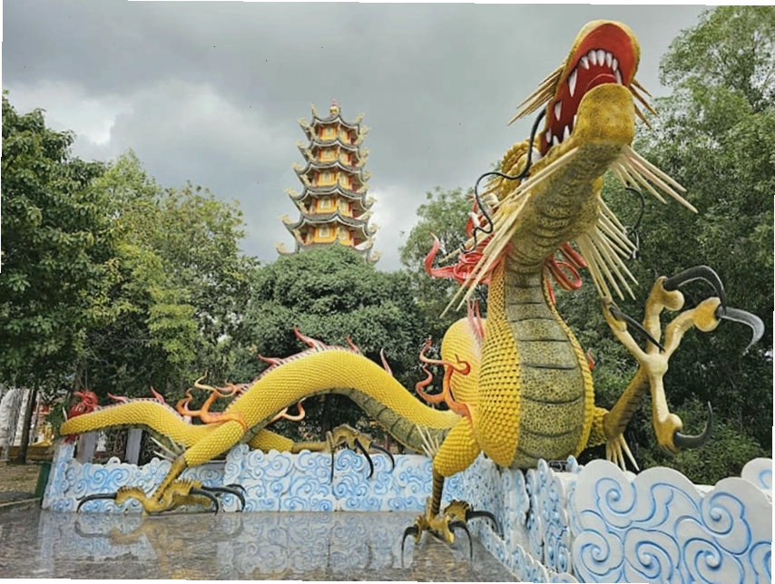 Bia lưu niệm được đặt trang trọng trên mai rùa
