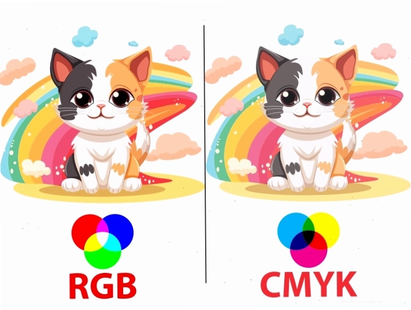 Biểu đồ so sánh dải màu của RGB và CMYK