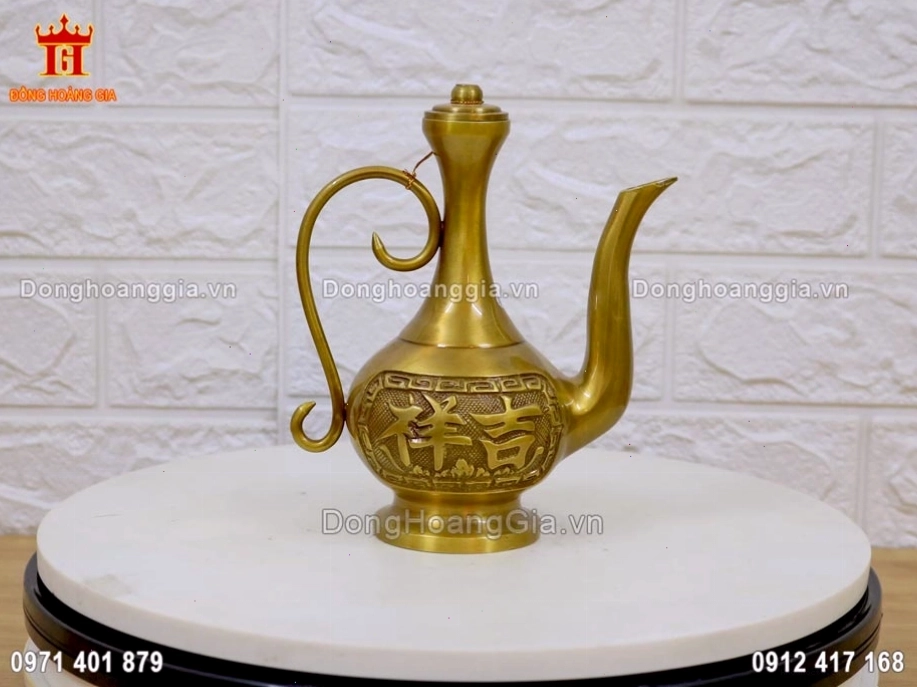 Bình Đựng Rượu Bằng Đồng Vàng Thờ Cúng Gia Tiên - SP1789