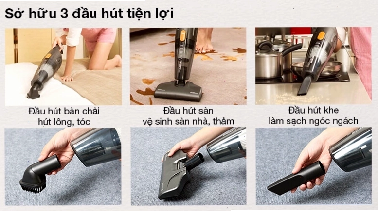 Các loại đầu hút đi kèm máy hút bụi Deerma