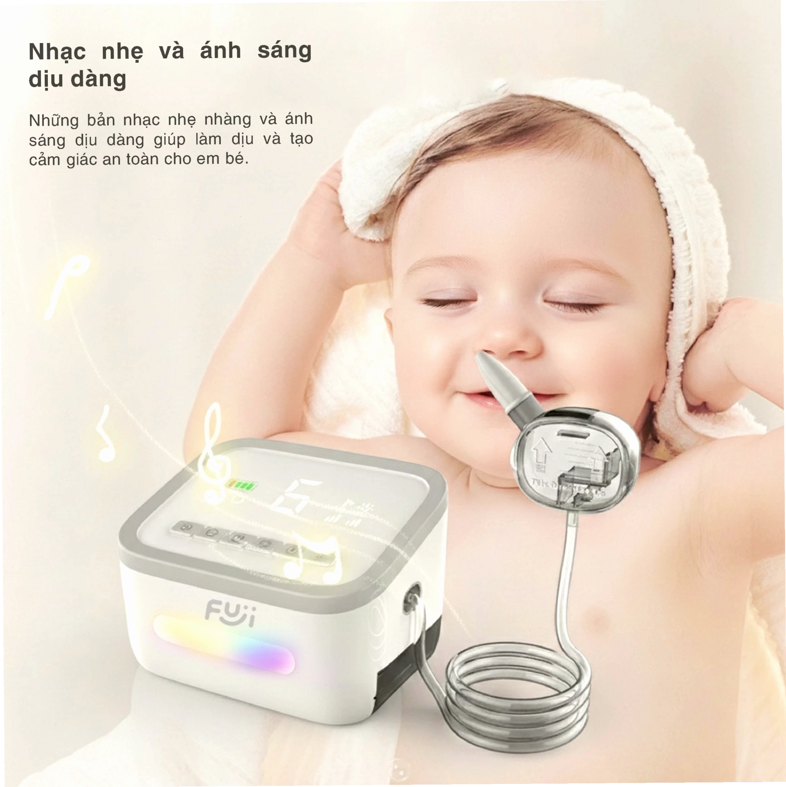 Cận cảnh máy hút mũi Fuji T50, chi tiết cấu tạo các bộ phận dễ dàng tháo lắp