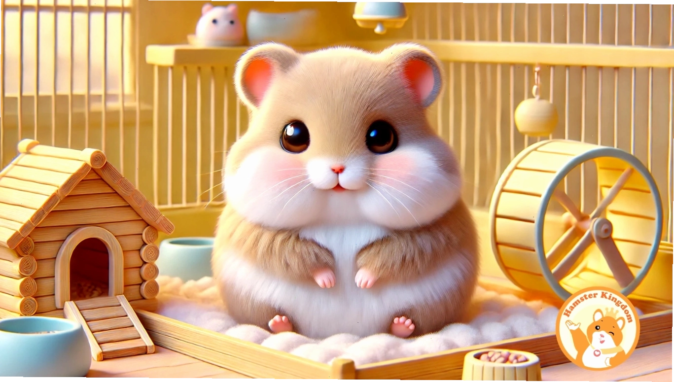 Chuột Hamster Bear đang chơi trong wheel chạy