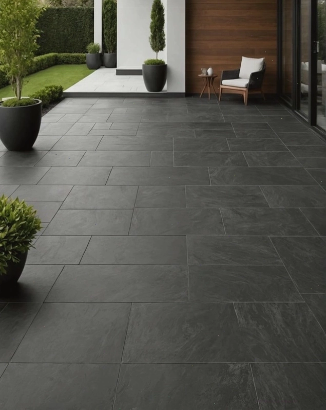 Đá đen 30x60 lát sân vườn