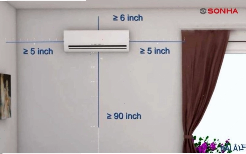 Đảm bảo khoảng cách tối thiểu từ máy lạnh đến trần và sàn