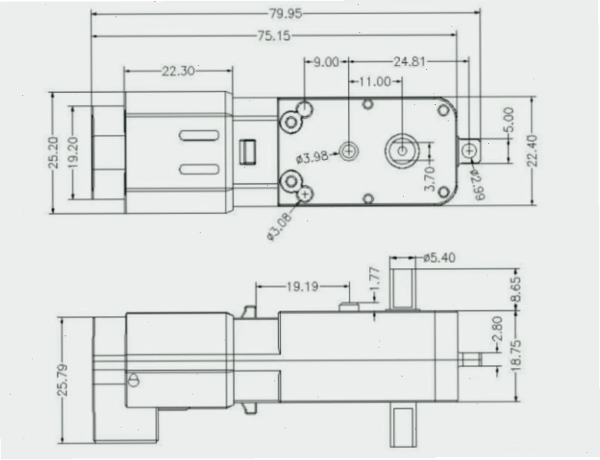 Động cơ DC Servo Geared TT Motor với bộ giảm tốc