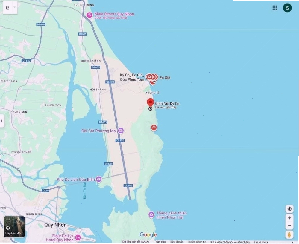 Eo Gió cách thành phố Quy Nhơn 20km rất thuận tiện cho việc di chuyển