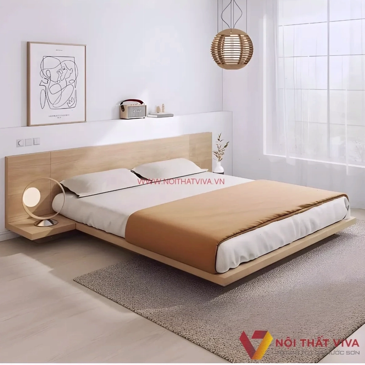 Giường bay gỗ công nghiệp hiện đại