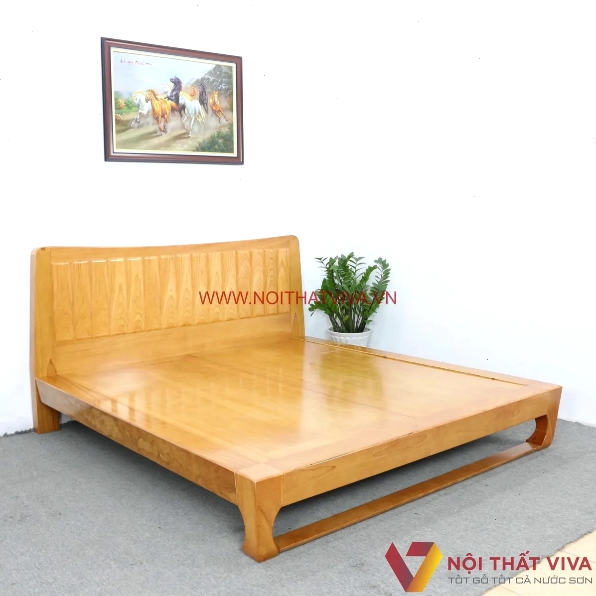 Giường kiểu Nhật chân quỳ thiết kế hiện đại