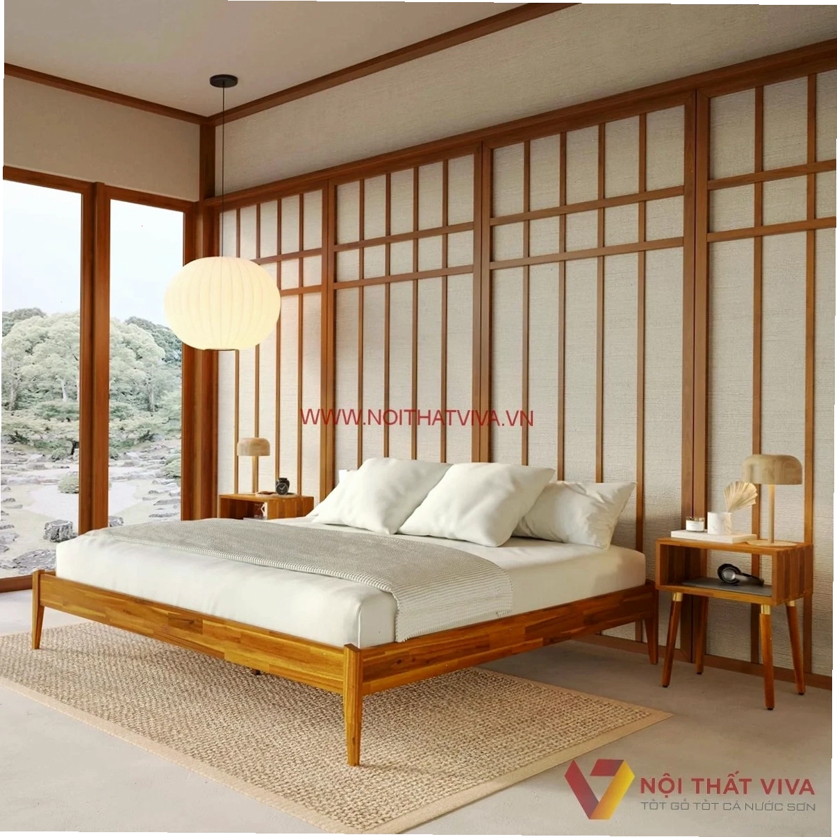 Giường kiểu Nhật thấp phù hợp cho người già và trẻ nhỏ