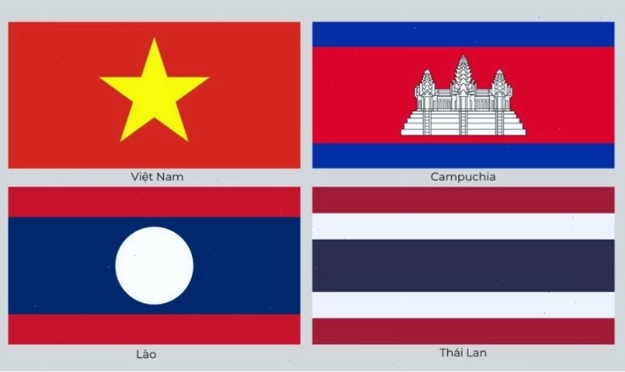 Hình ảnh lá cờ các nước châu Á thể hiện sự đa dạng văn hóa