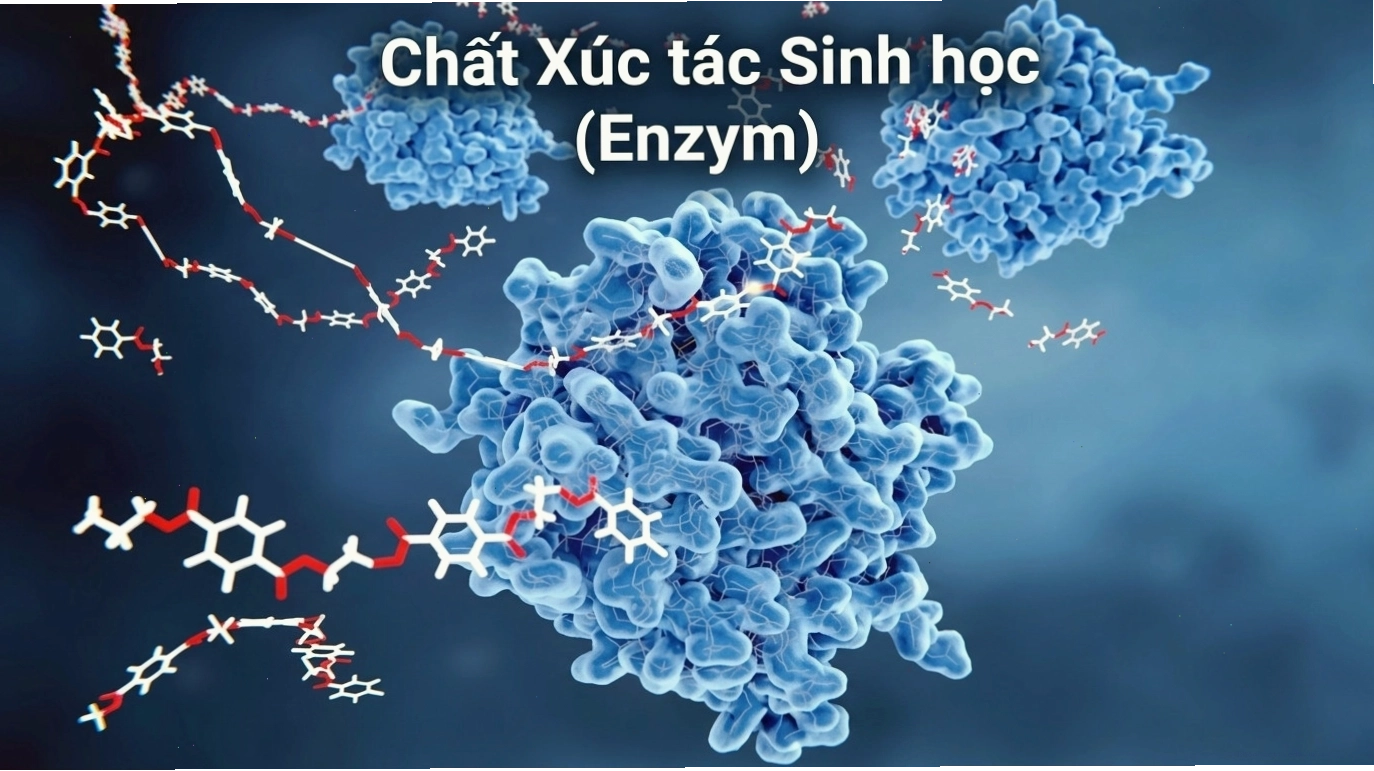Hình ảnh minh họa cấu trúc và hoạt động của enzyme như một chất xúc tác sinh học