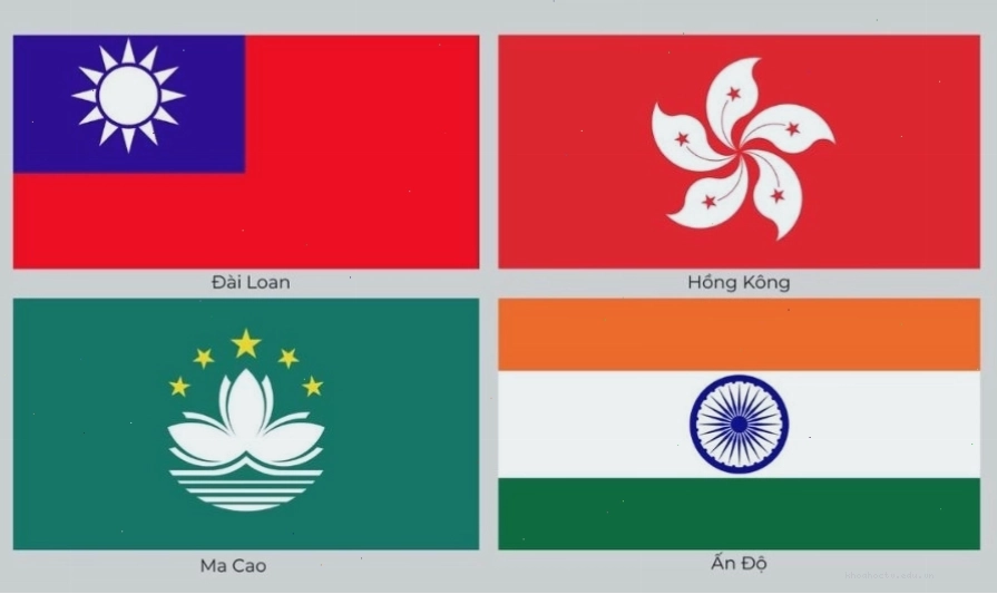 Hình ảnh Quốc kỳ các nước châu Á lân cận