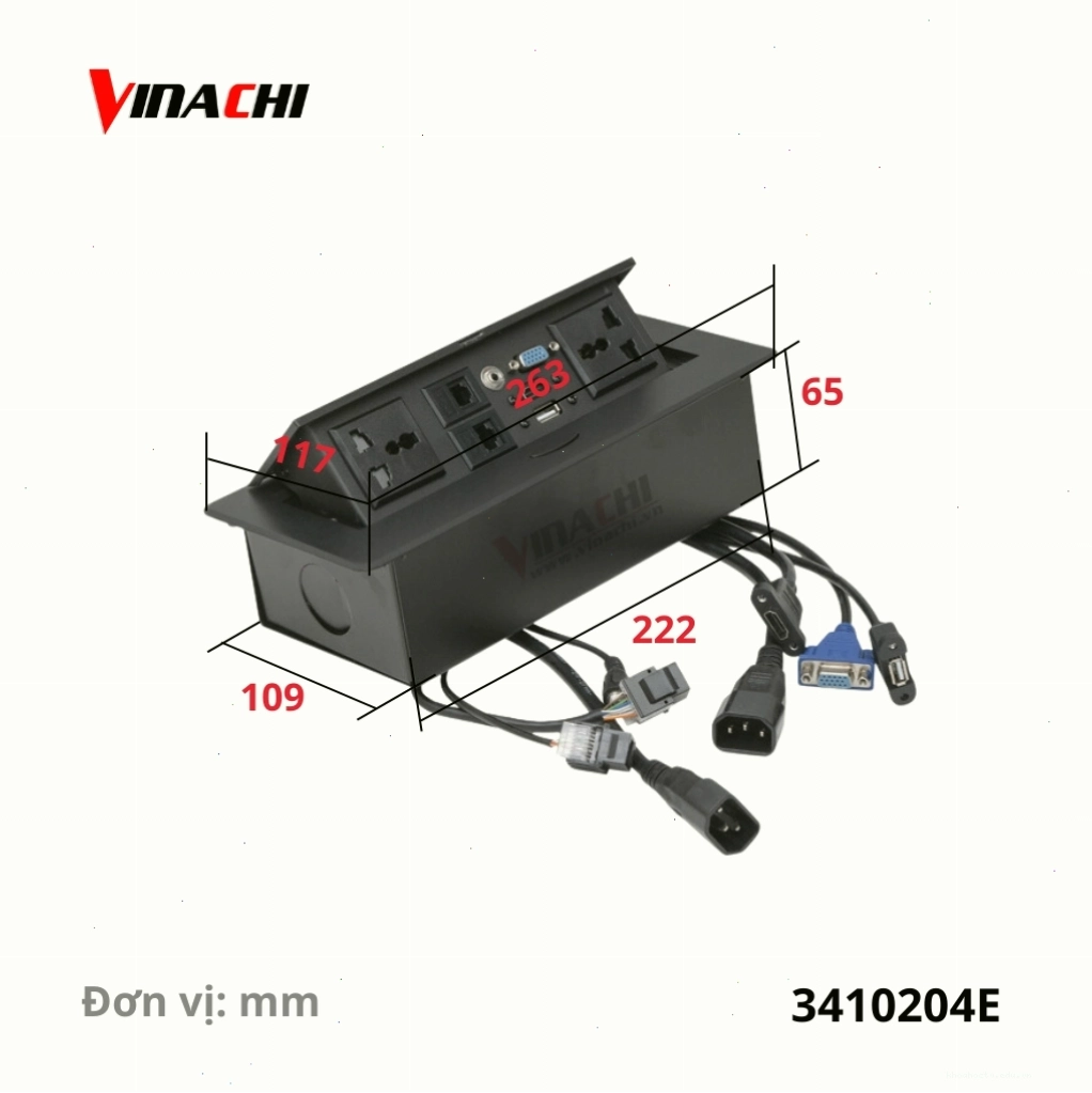 Hộp điện âm bàn đa năng với nhiều cổng kết nối