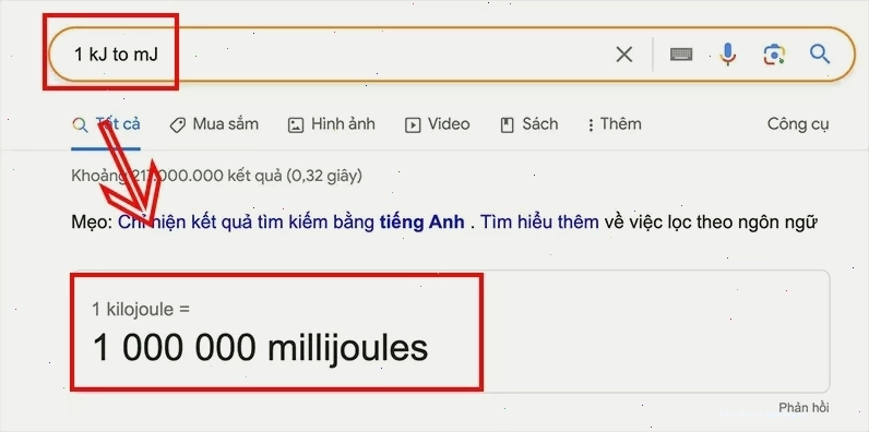 Hướng dẫn cách gõ cú pháp tìm kiếm chuyển đổi đơn vị trên Google