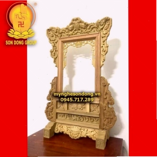 Khung ảnh thờ gỗ mít đẹp để mộc MKA 18