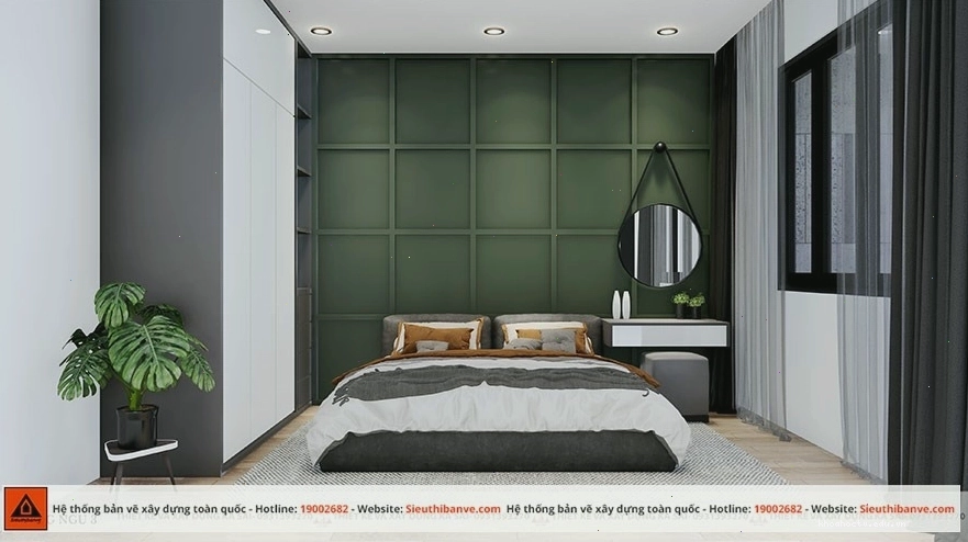 Kiến trúc phòng ngủ của mẫu nhà 2 tầng 5x12m