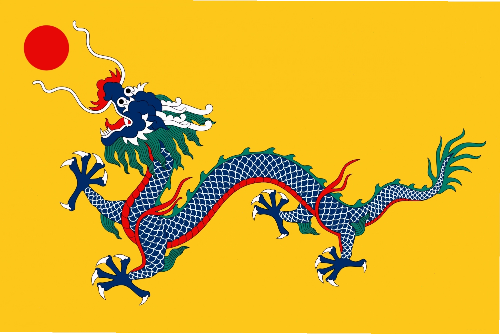 Lá cờ Trung Quốc giai đoạn 1889-1912 với biểu tượng rồng