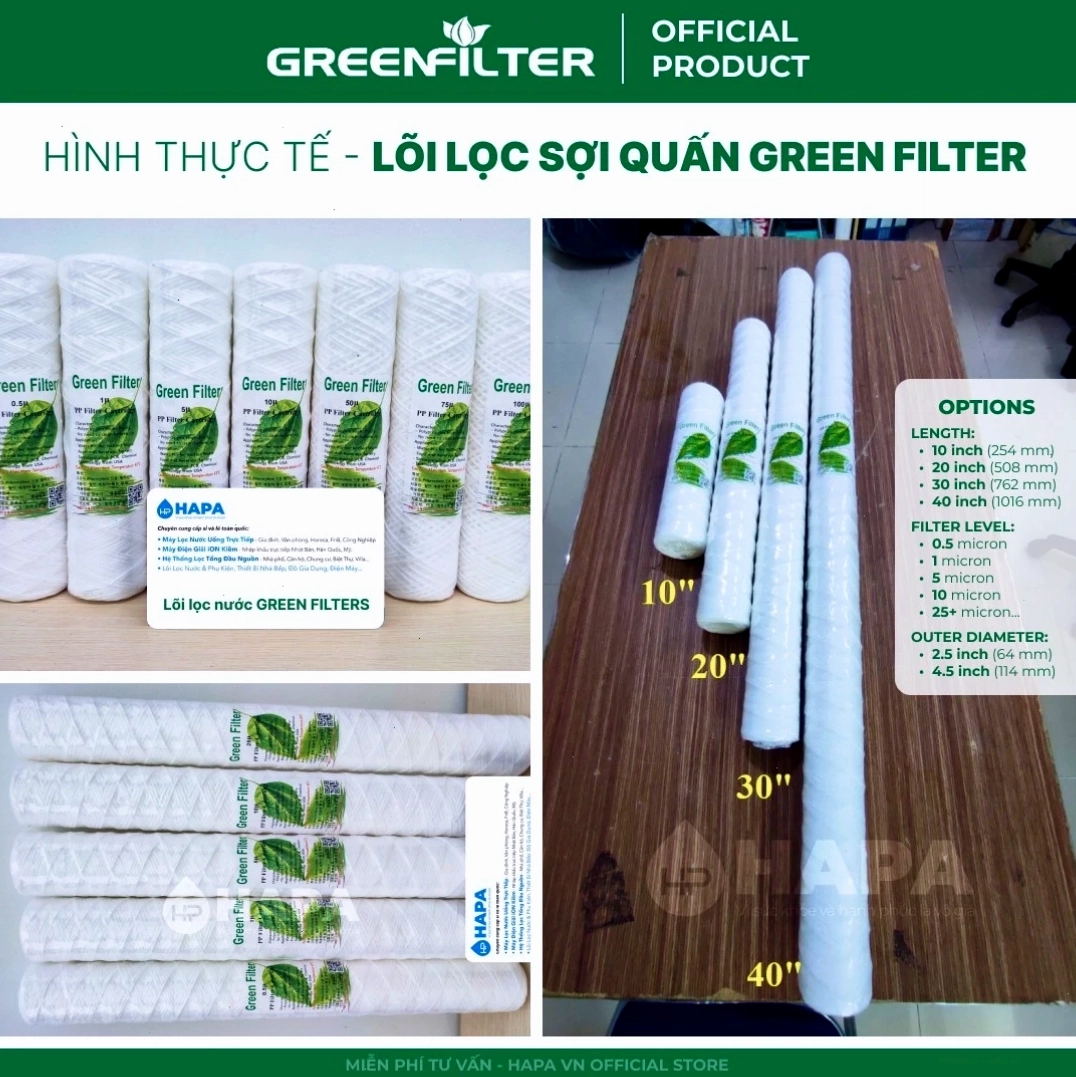 Lõi lọc sợi quấn 10 inch và 20 inch