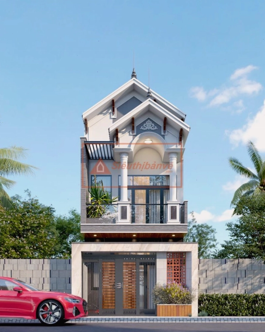 Mặt tiền mẫu nhà 2 tầng 5x12m